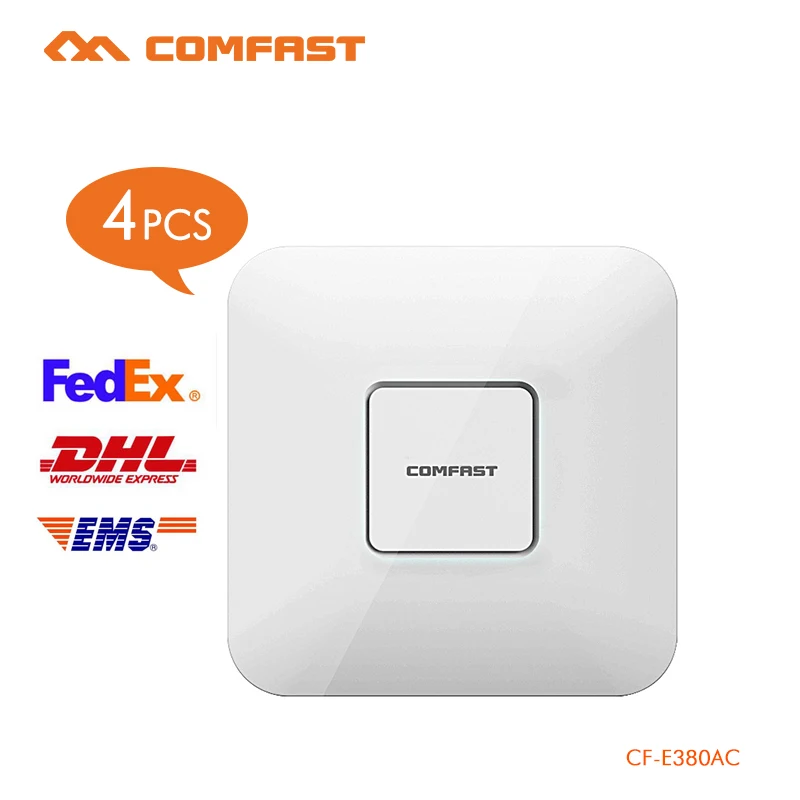 COMFAST 1750Mbps 2.4G+5.8G Wifi Access Point WiFi coverage 11AC wifi router ceiling AP support openWRT ddWRT CF-E380AC 4PCS | Компьютеры и
