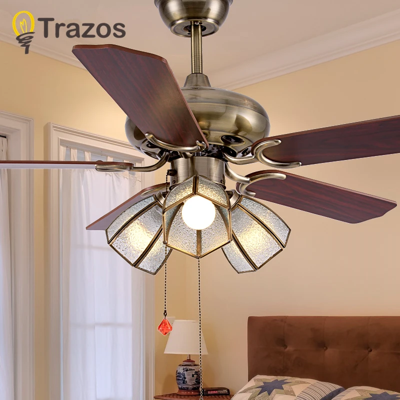 Европейский современный потолочный вентилятор TRAZOS в стиле ретро 42 дюйма с травой