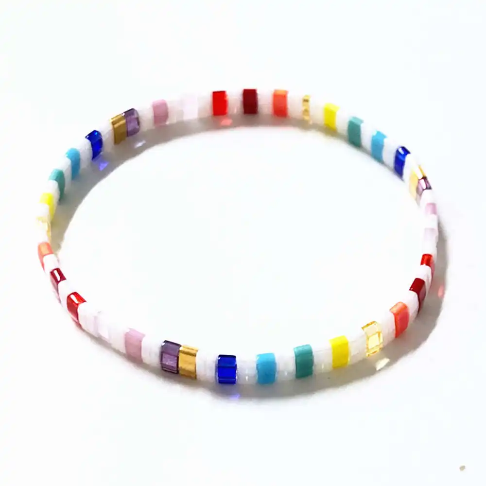 Go2boho MIYUKI браслет Радуга Тила бусины браслеты Pulseira Mujer женские ювелирные изделия Красочные богемные летние пляжные ручной работы - Окраска металла: MI-B190230A