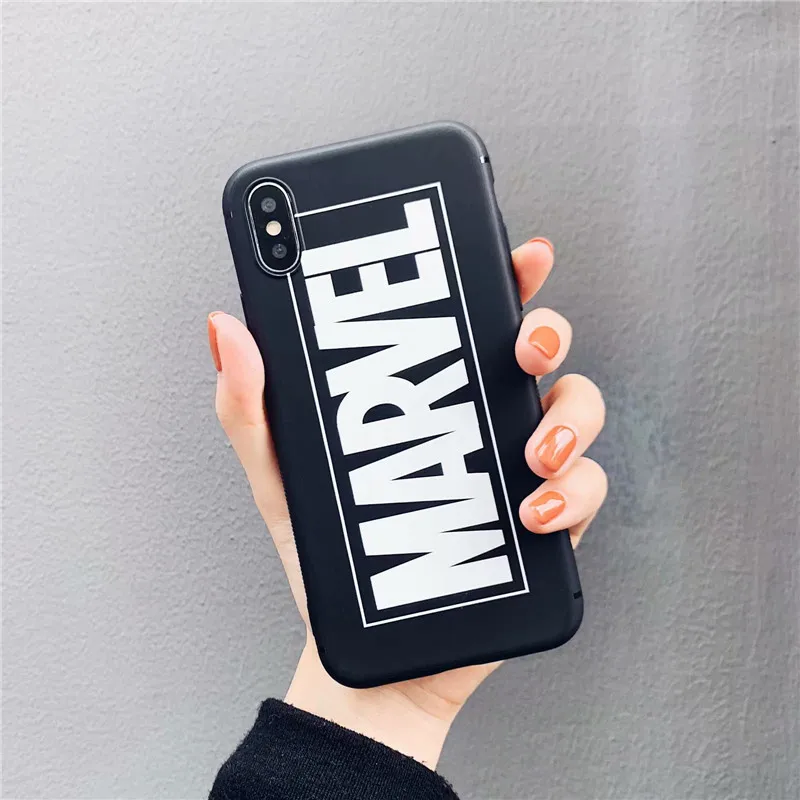 3D рельефный чехол с принтом Marvel для iphone X XS Max XR 8 7 6 6s plus Американский комикс буквы Матовый Мягкий ТПУ силиконовый чехол для телефона