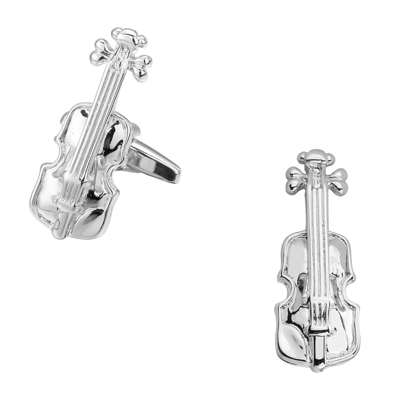 

High quality copper Silvery Cufflinks violin music equipment shirt cuff cuff man