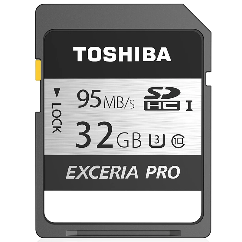 Toshiba Exceria Pro N401 sd карта, 32 ГБ, 128 ГБ SDHC/SDXC скорость считывания: до 95 МБ/с. слот для карт памяти 64 ГБ 10 класса UHS-I для цифрового однообъективного зеркального фотоаппарата - Емкость: 32 Гб