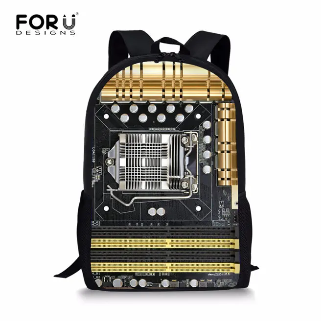 FORUDESIGNS/панк громкоговоритель печать школьные сумки для мальчиков, детская школьная сумка, Детский Школьный рюкзак 3 шт./компл. Детские книжные сумки ручка Mochila - Цвет: W2998C
