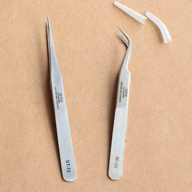 Швейцария 304 нержавеющая сталь для наращивания ресниц пинцеты прямые изогнутые