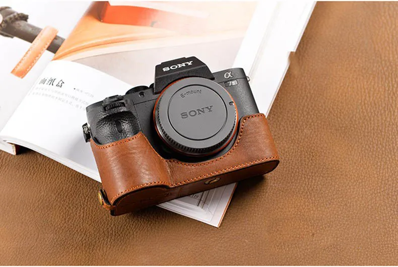 [VR] чехол для камеры ручной работы из натуральной кожи для sony A7II A7 Mark 2 A7R2 A7R II сумка для камеры половина ручки винтажный Чехол