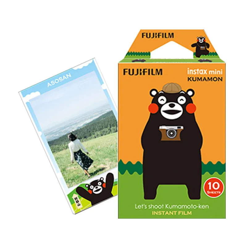 Kumamon Подлинная Fujifilm Instax Mini 8 9 цветная фотобумага 10 шт. для Fuji 9 8 7s 50 90 25 70 Share SP-2 SP-1 Liplay мгновенная камера - Цвет: Kumamon