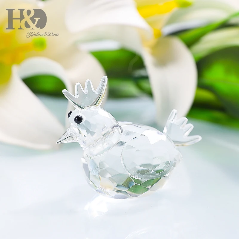 H &amp D 2 3 ''прозрачный Кристальный петух Статуэтка коллекция пресс-папье стол