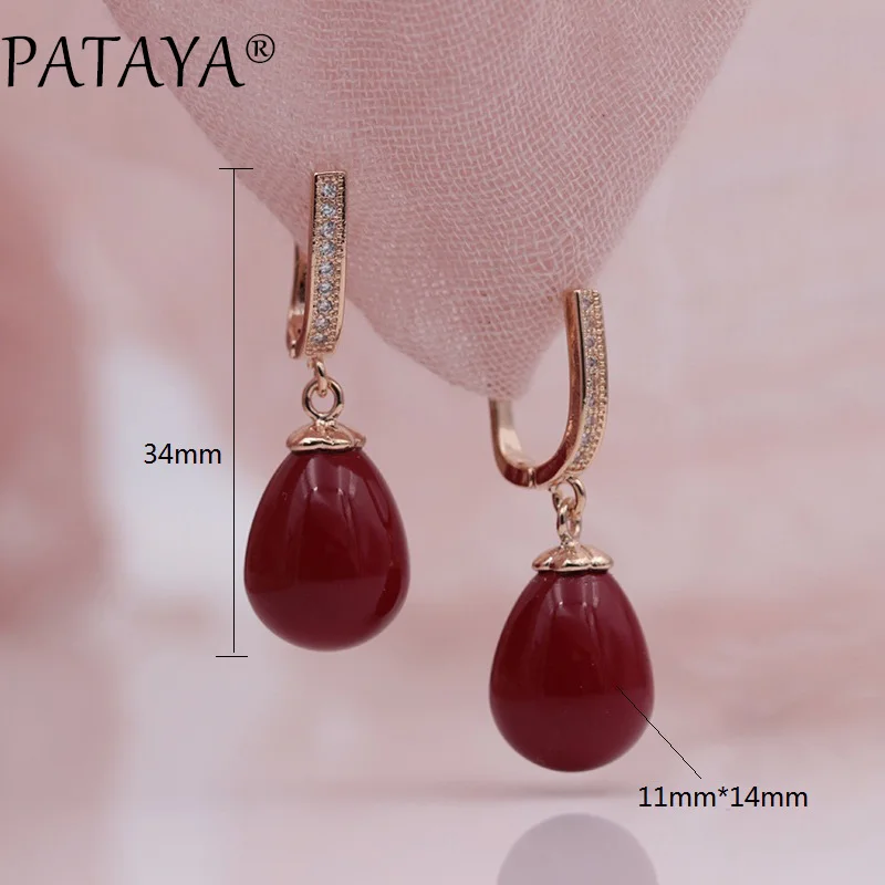 PATAYA новые 585 Золотые женские свадебные украшения искусственный корпус овальный