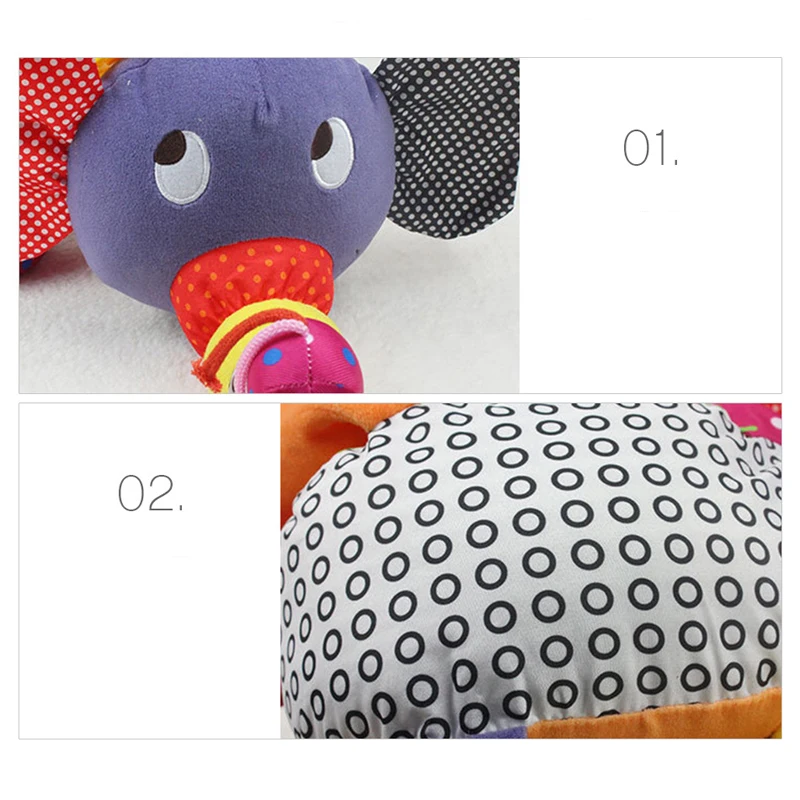 Ранние развивающие многофункциональные погремушки Подушка плюшевый слон