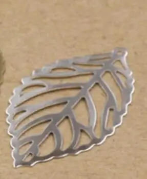 Rhodium 50 шт./лот 35x20 мм полый медный листочек Подвески DIY Ювелирные изделия винтажный браслет ожерелье подвеска Подвески Материал ювелирных изделий - Окраска металла: Rhodium