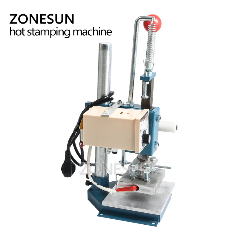 ZONESUN 5x7 см машина для тиснения бумаги кожи с логотипом ПВХ пластика горячей фольги