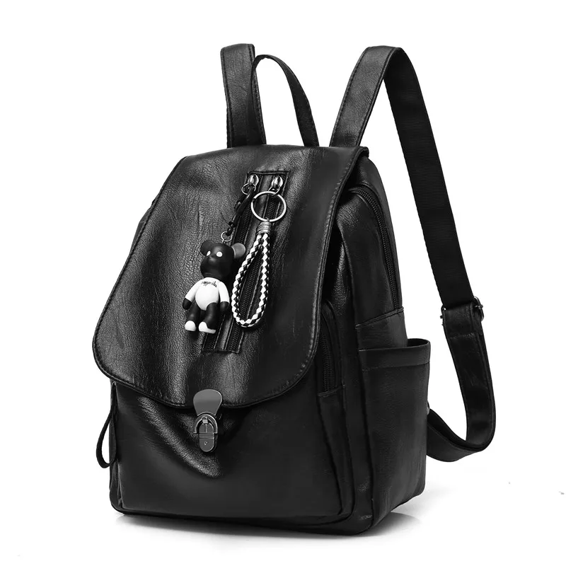 Женский рюкзак для девочек-подростков модный кожаный школьный средней длины с