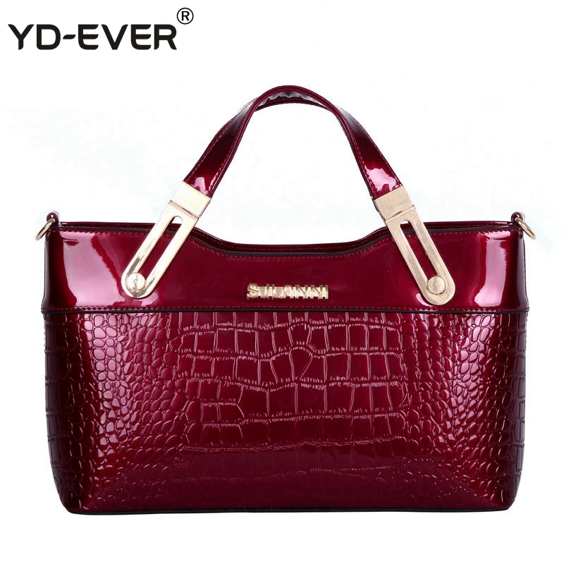 Женская сумка из лакированной кожи кожаная на плечо Роскошные бренды модный