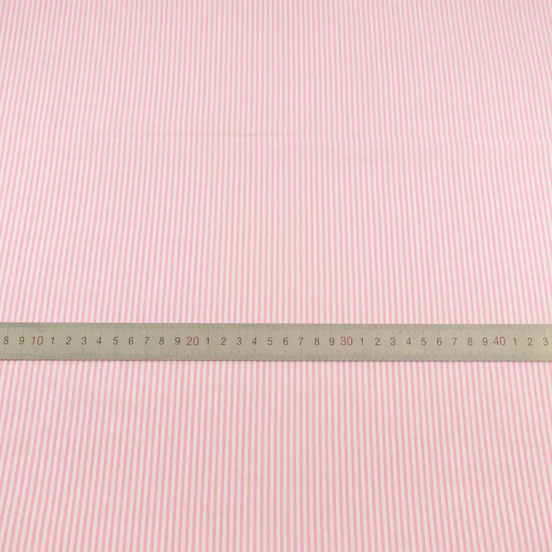 Хлопковая ткань шитье в розово белую полоску Печатный Текстиль для кукол поделок