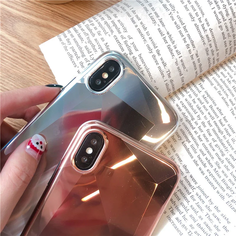 Зеркальные телефонные чехлы с кристальным покрытием чехол для iPhone 7 Блестящий