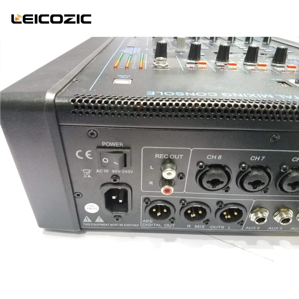 Leicozic Профессиональный цифровым микшером DGI-8 8-канальный цифровой микшерный пульт с возможностью записи и стойку аудио mixier студия live