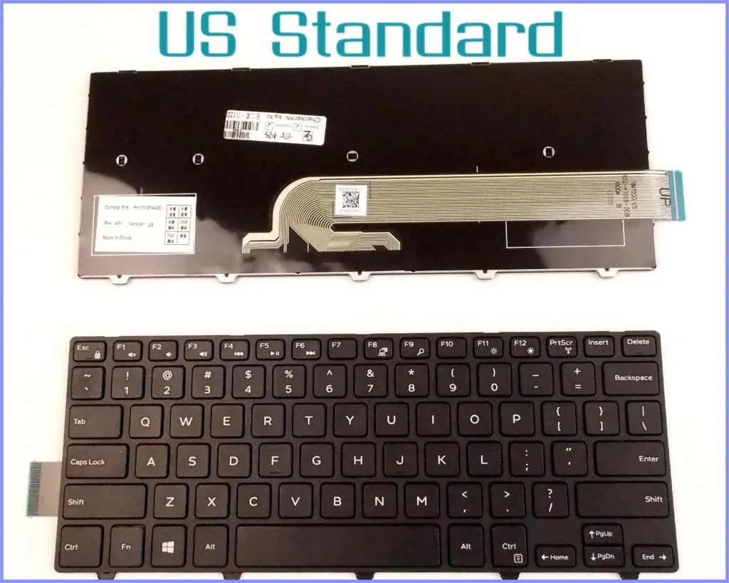 Английская версия клавиатуры для Dell Inspiron 14-3000 Series 3441 3442 3443 черная клавиатура без