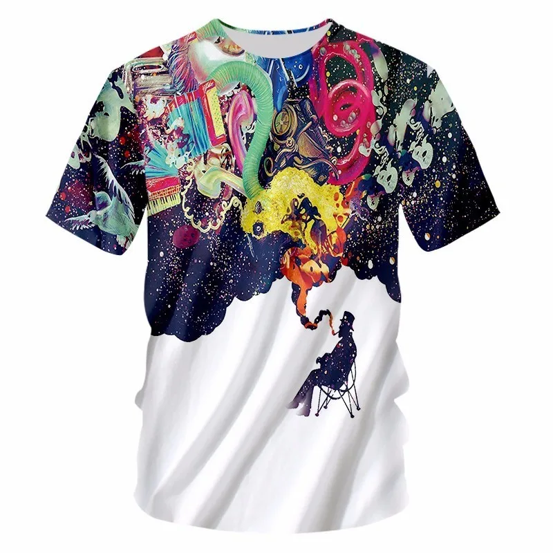 OGKB 2019 летние топы для женщин/мужчин Забавный принт курения 3D Футболка