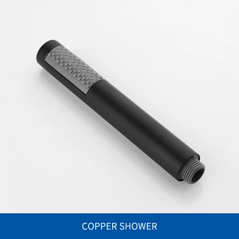 Shower Only Матовая черная твердая латунная ручная душевая головка с регулируемой направляющей, латунный ручной душ со шлангом, душевой стояк, направляющая планка - Цвет: Shower Only