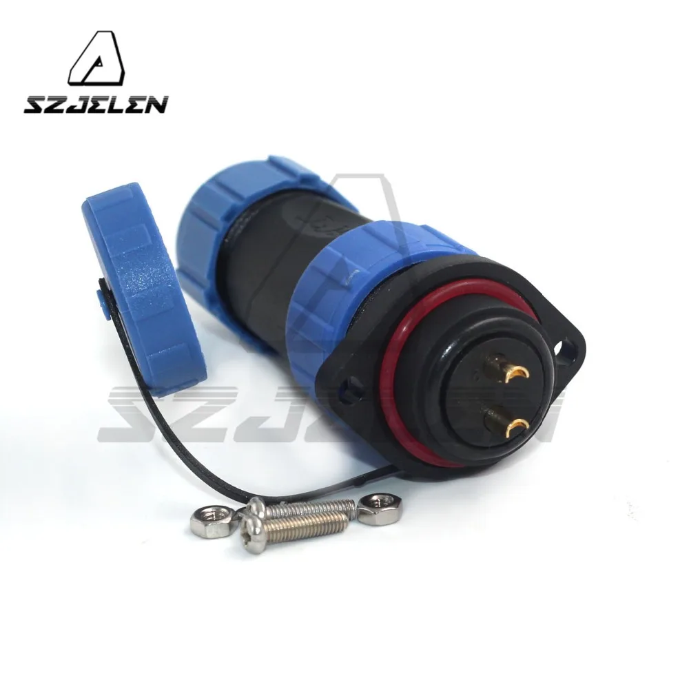 SP21 2pinWaterproof Panel Mount Циркулярный авиационный Кабельный соединитель IP67 30A |