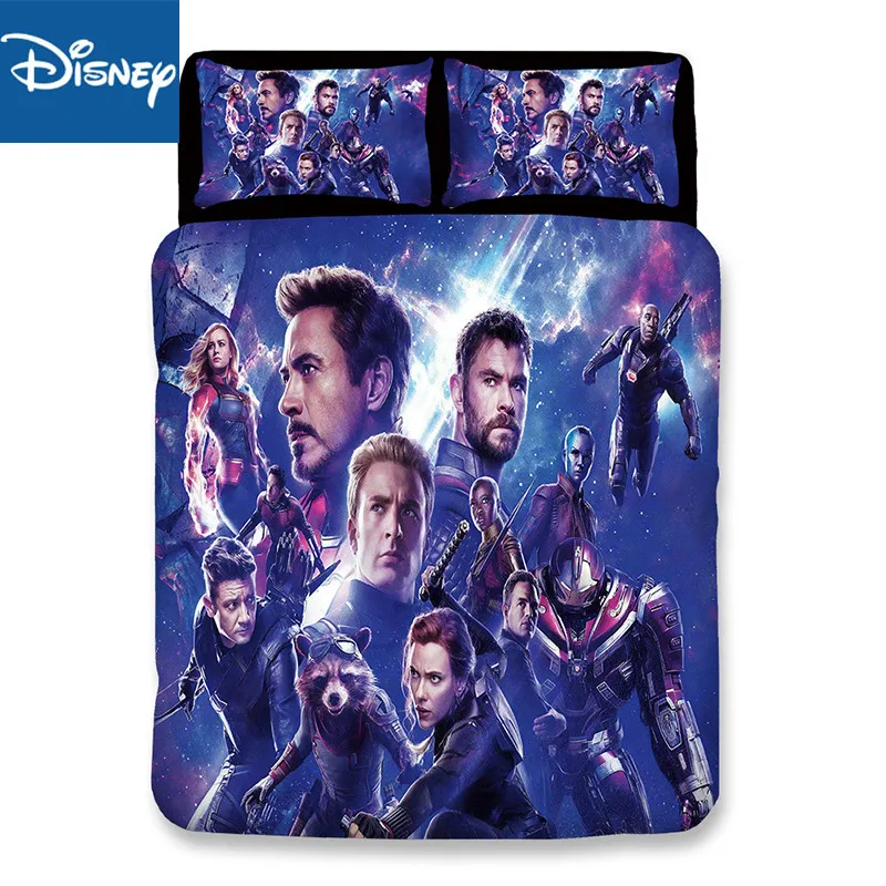 

disney home textile US queen size bed set 3D bedding set Marvel Avengers twin pillow sham kid bedroom decor 3pc bed linen boys