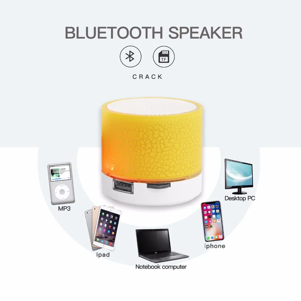 Fatmoon калонка мини динамик bluetooth портативный беспроводной smart led подсветкой