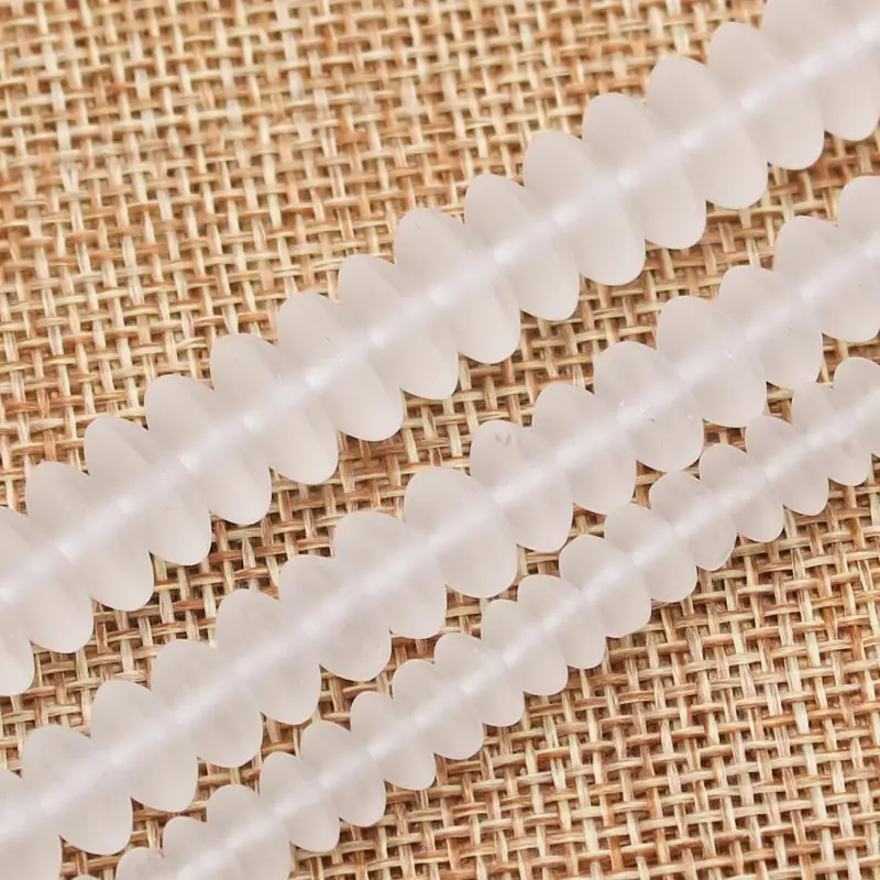 Wholesale Frost White Quartz 4-9mm Rondelle Beads 15&quot/38cmBeadsFor DIY Jewelry Making !We provide mixed wholesale for all items! |