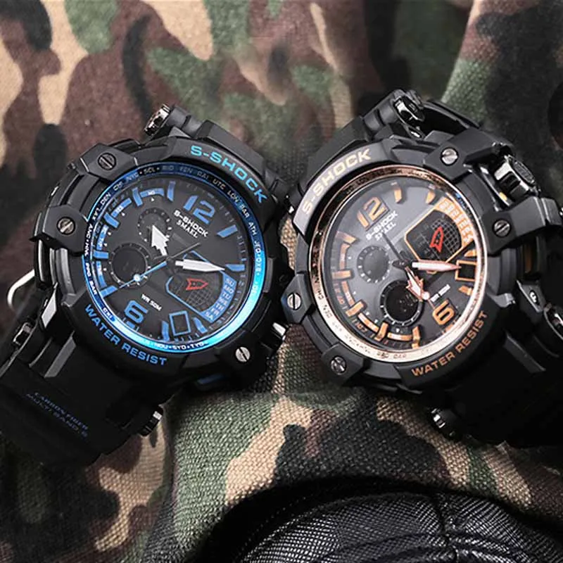 Fashion Men Watch Double Depth Waterproof Shockproof Mountaineering Leisure Watches Outdoor Sports Digital Wristwatches Sale | Наручные