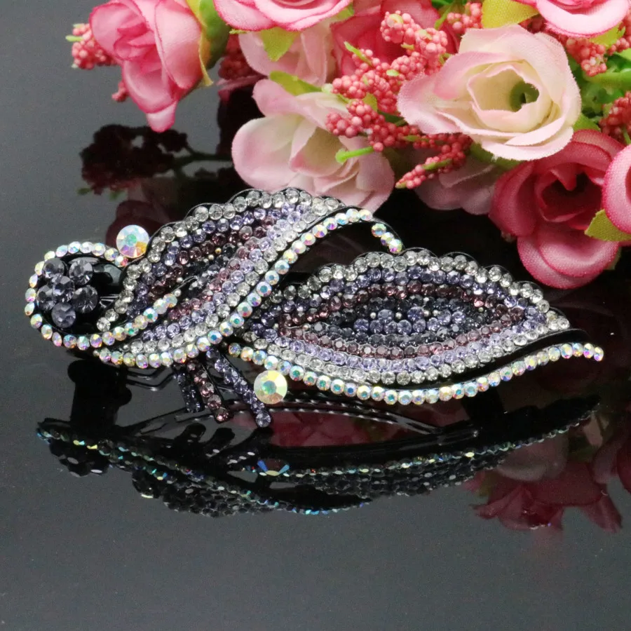 Свадебные Модные женские заколки для волос со стразами заколка с павлином