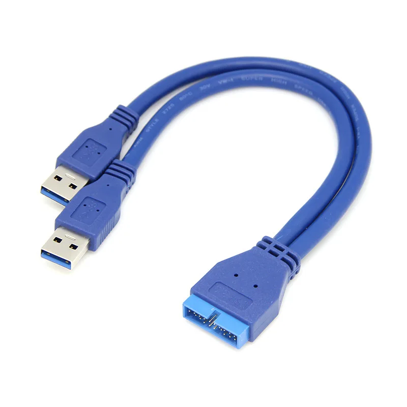 Двойной 2 порта USB 3 0 тип A папа до 20 Pin Материнская плата заголовок кабель адаптер