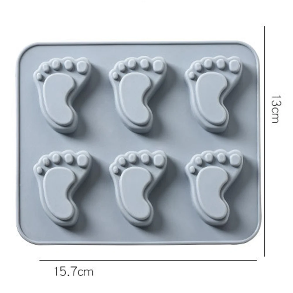 

Silicone Cake Mold 6 holes Small Foot Shape Baking Mold Bake Tray Bread Mould Baking Pan Mold Home Kitchen Accessories 4 Colors