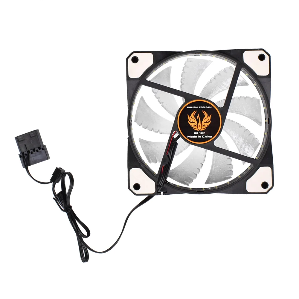 33 LEDs White 120 мм высококачественный чехол для компьютера, ПК, бесшумный вентилятор, 33 светодиода, 12 В, резиновый тихий радиатор, охлаждение, легко устанавливается - Цвет лезвия: 33 LEDs White