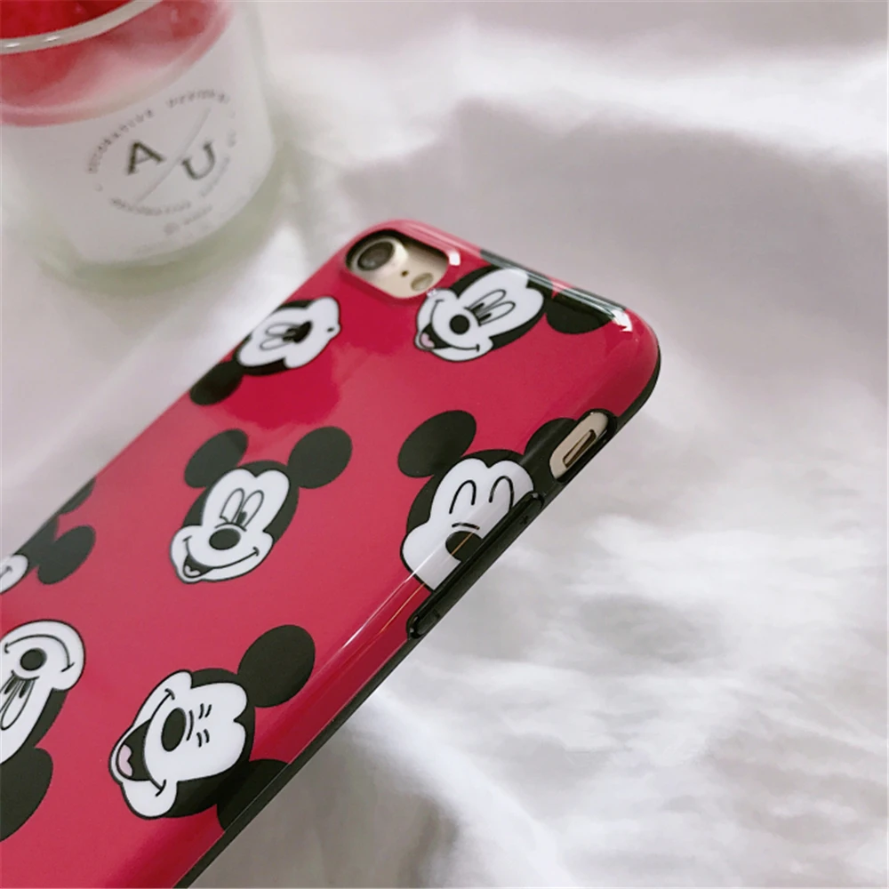 Cute Mickey Mouse Phone Case For iPhone 7 case Cartoon Donald Duck and Daisy Lovely Cover Plus Glossy Soft TPU |