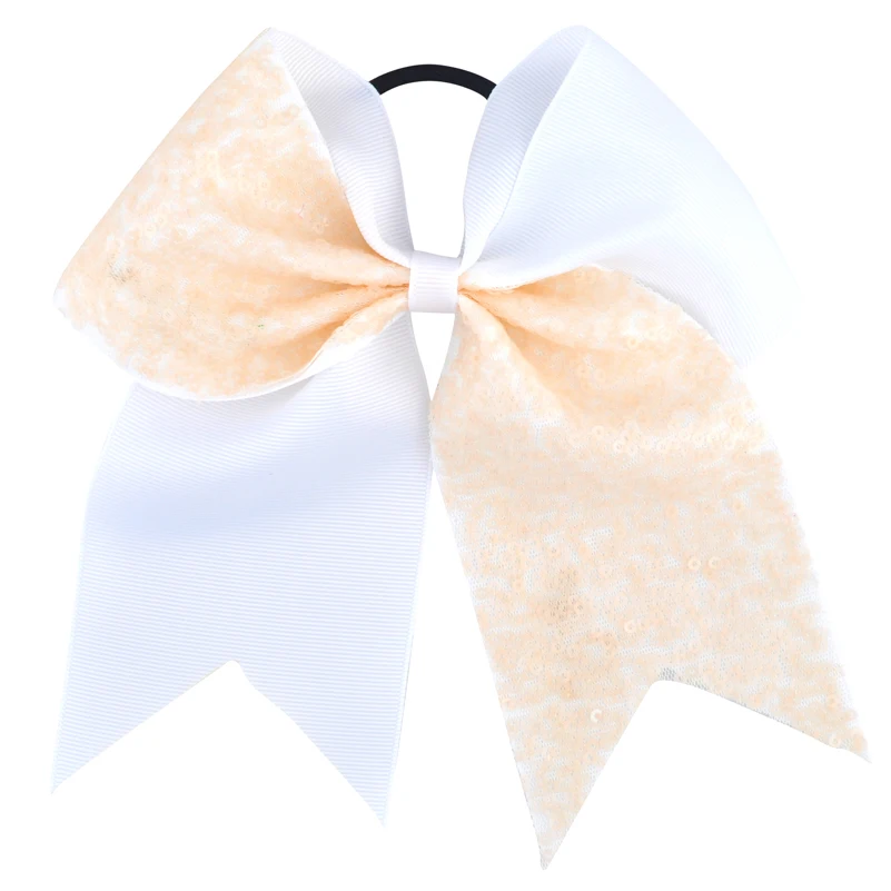 7 дюймов большая блестка бант для чирлидинга радужная эластичная лента волос