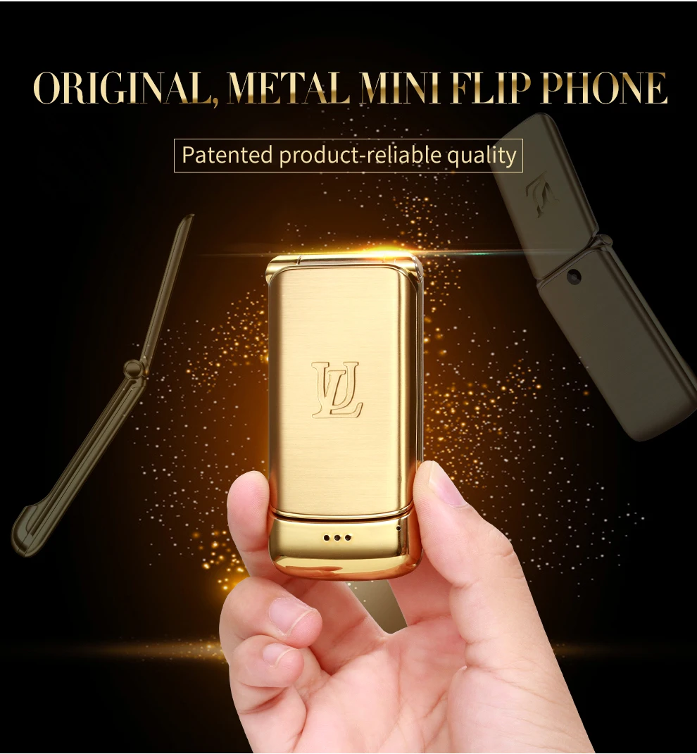 Ulcool V9 Роскошный телефон супер мини флип сотовый телефон с 1,54 дюймов FM MP3 Bluetooth Dialer анти-потеря мобильного телефона
