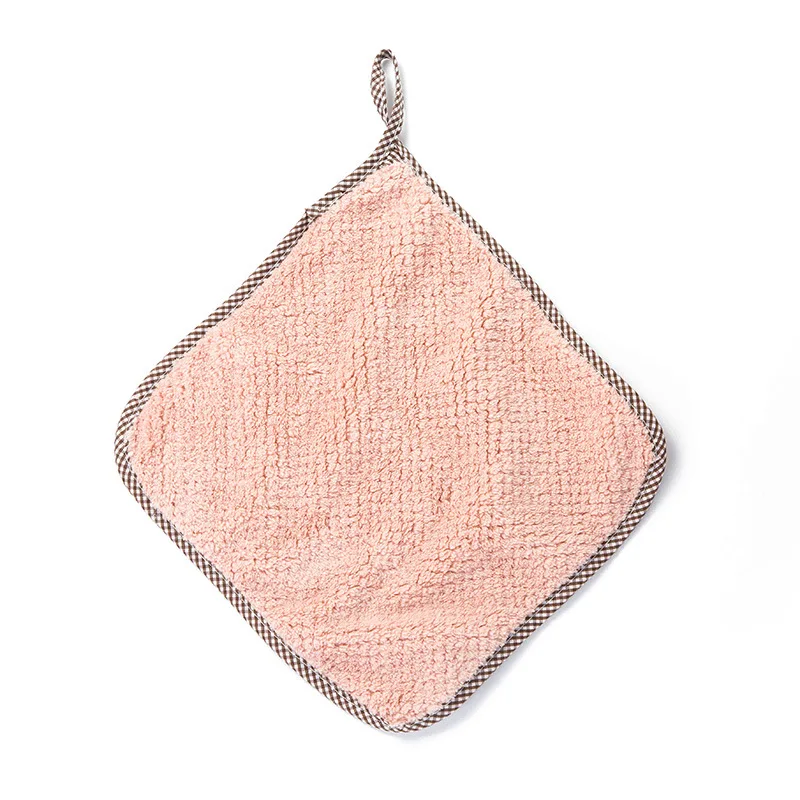 light pink Коралловое вельветовое волокно кухонное полотенце для посуды очиститель для мытья тряпки для мытья автомобиля полотенце для чистки ванной пыли сушилка для рук полотенце Cozinha - Цвет: light pink