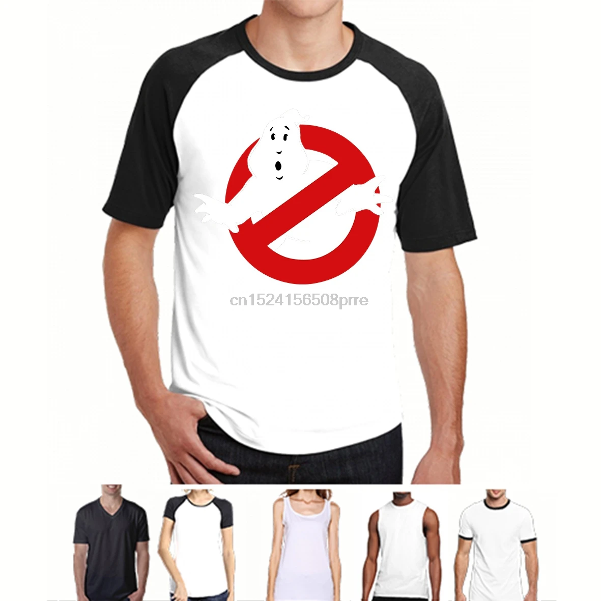 Забавная Мужская футболка белая футболки черная Ghostbusters Ghost Logo t shirt|Мужские