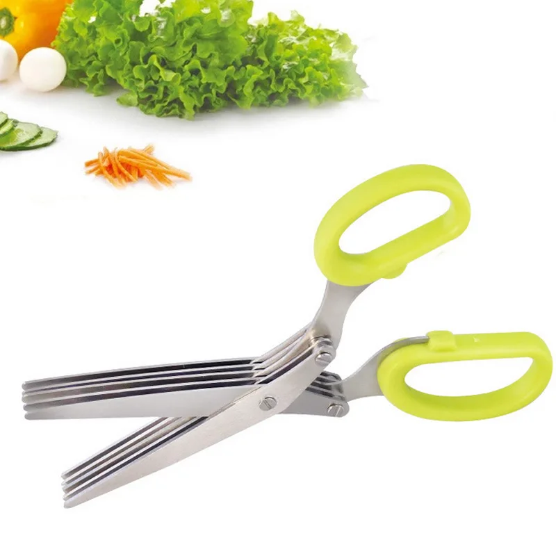 Cushawfamily Новинка 5 слоев нержавеющей стали Кухня нарезанный scallions ножницы с офис измельчения DIY Craft Ножницы