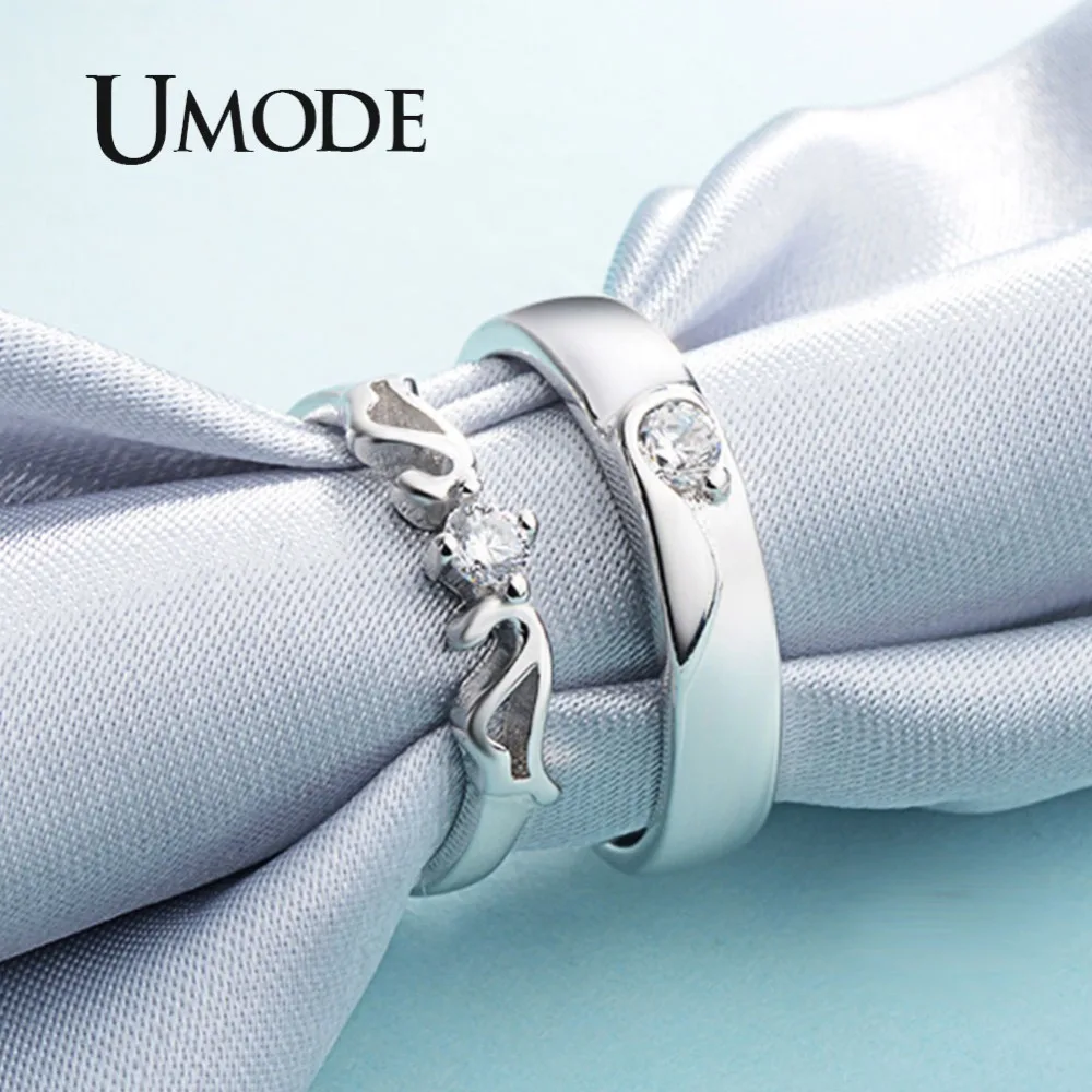 Женское кольцо манжета с фианитом UMODE Открытое прозрачным кубическим цирконием