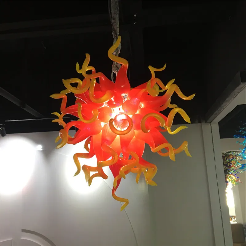 

New Orange Red Style Chandelier for Stair Cheap Murano Glass Chandelier