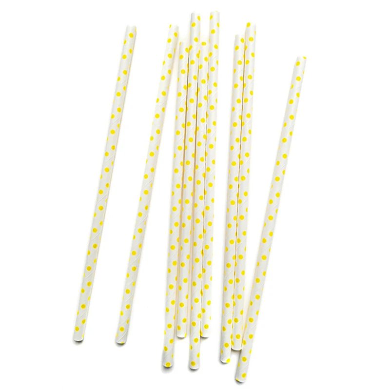 25 шт./лот желтая цветная белая бумага Питьевая Солома для свадьбы дня рождения