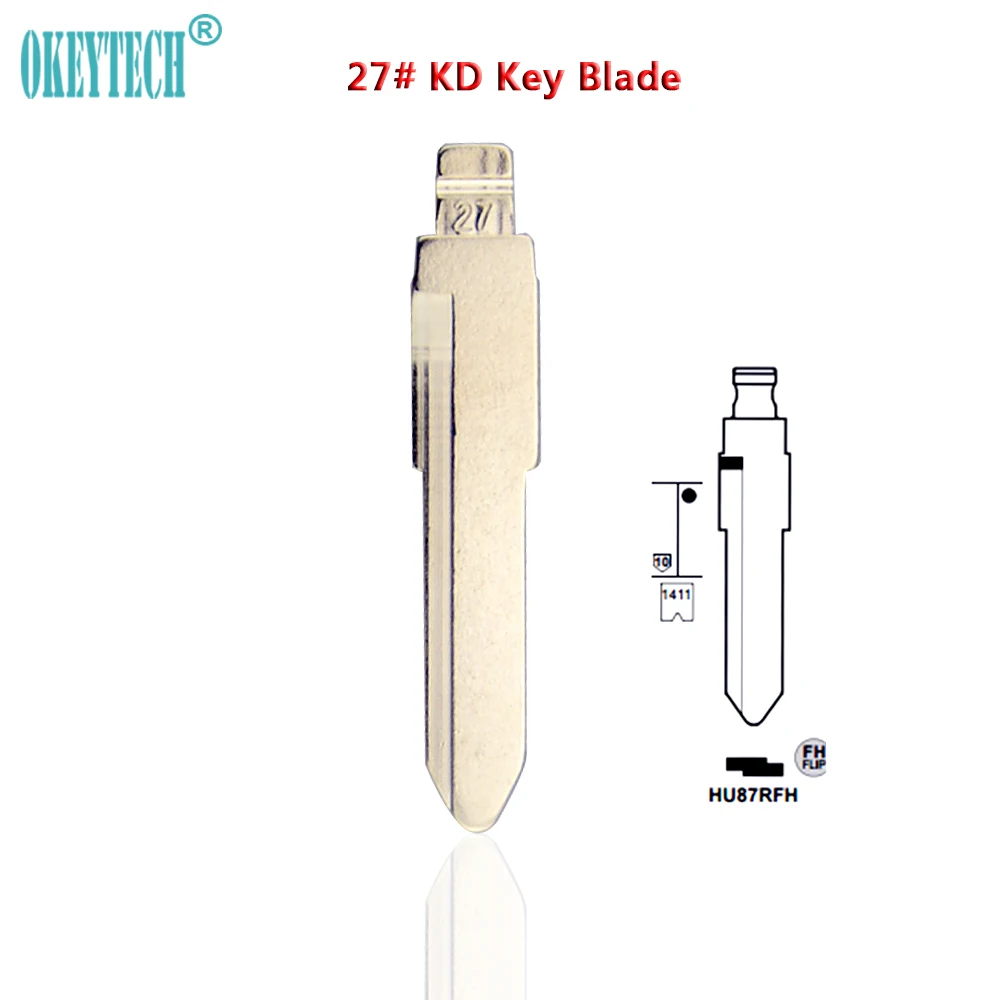 

OkeyTech 5PCS/LOT Replacement Metal Blank Uncut Flip KD Remote Key Blade Type #27 for Mazda Blade