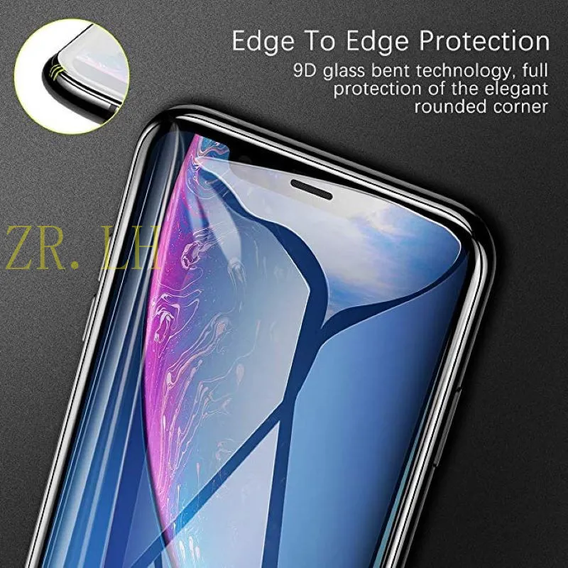 9D закаленное стекло для iPhone X XR XS Max защита экрана полное покрытие 8 7 6 6s Plus защитное