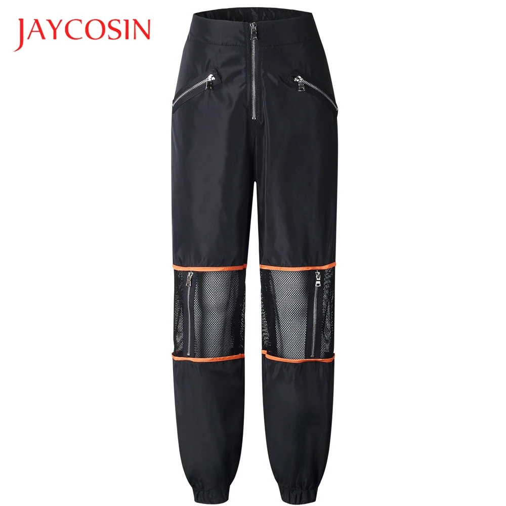 JAYCOSIN модные Лоскутные молнии женские длинные штаны сексуальные леггинсы с
