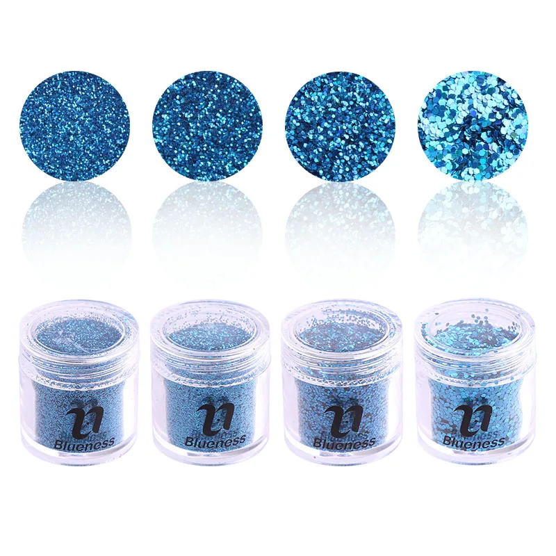 4 шт./компл. 3D Темно синие Дизайн ногтей глиттер Инструменты акриловые УФ