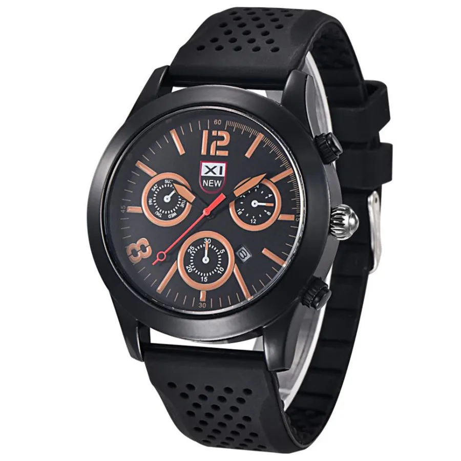 Мужские кварцевые часы с силиконовым ремешком армейские спортивные аналоговые |