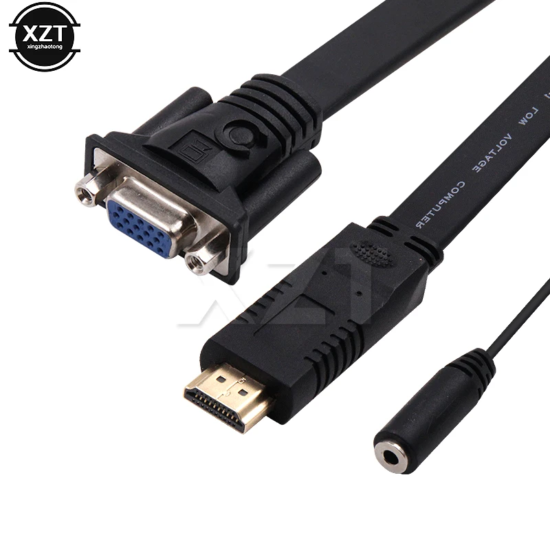 1 шт. Новый адаптер HDMI-совместимый к VGA преобразователь кабеля 1080P