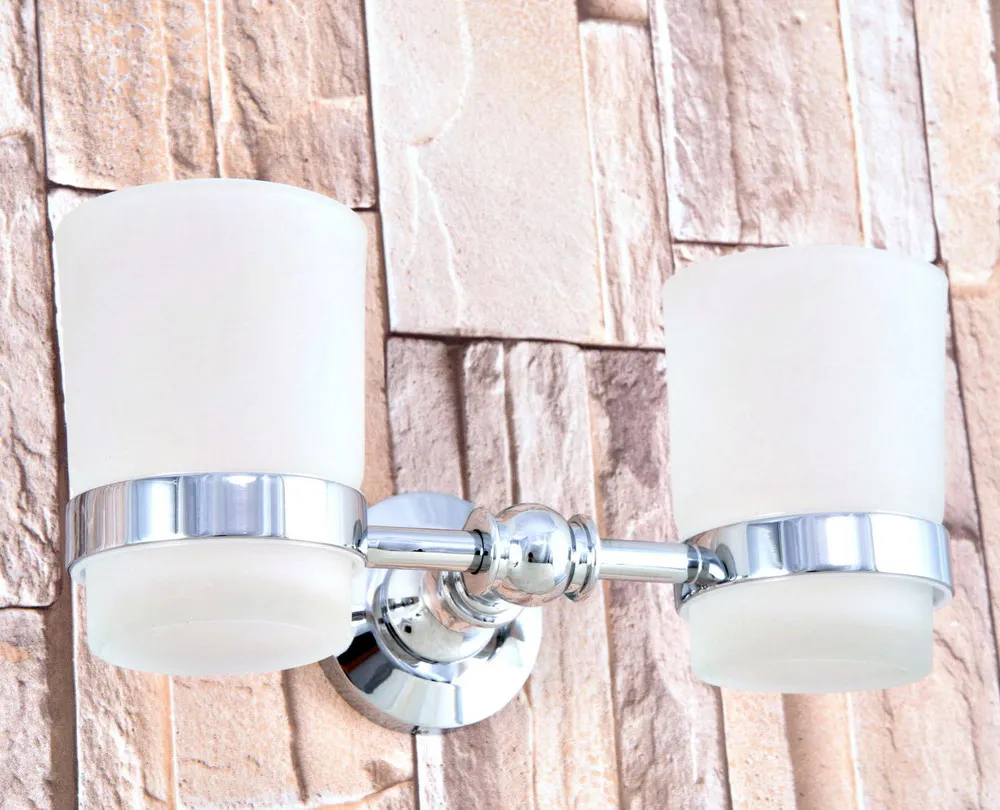 Настенный полированный хромированный латунный держатель зубной щетки для