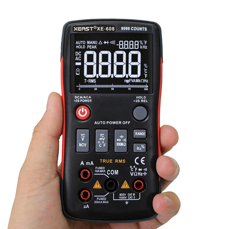 Цифровой мультиметр XEAST XE 608 True RMS Кнопка 9999 отсчетов с аналоговым графом AC/DC