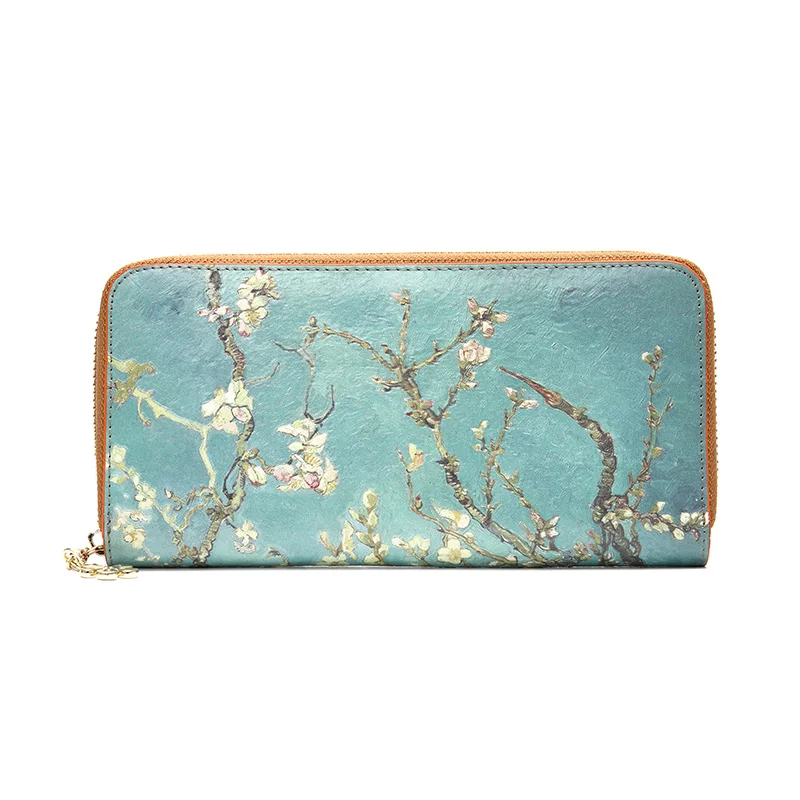 Almond Blossom Женский кошелек из искусственной кожи на молнии с изображением Ван Гога, 3D картина маслом, кошелек, клатч для мобильного телефона, кредитный держатель для карт - Цвет: Almond Blossom